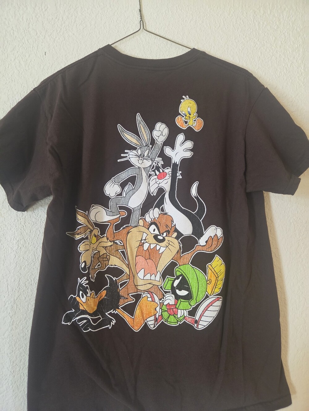 Looney Tunes Logo Dark Brown Short Sleeve Tee